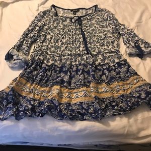 Style & co. Blue floral babydoll top
